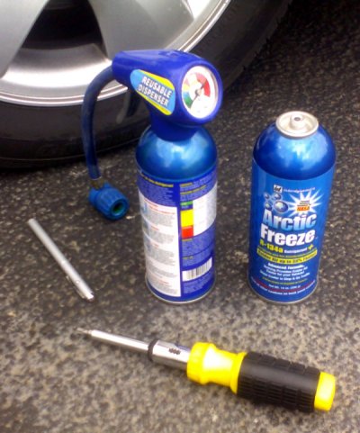 A/C Recharge kit and tools