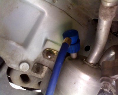 Recharge hose attached